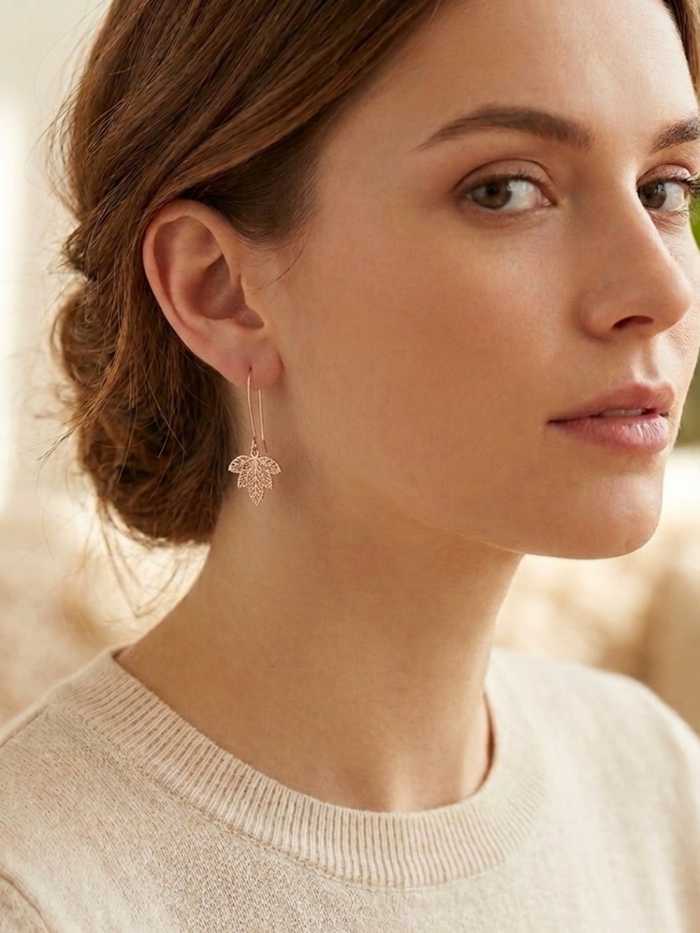 Maple Leaf Dangle Drop Earrings